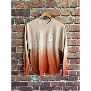 Disneyland Womens Orange Tie Dye Spirit Jersey Size Small Long Sleeve